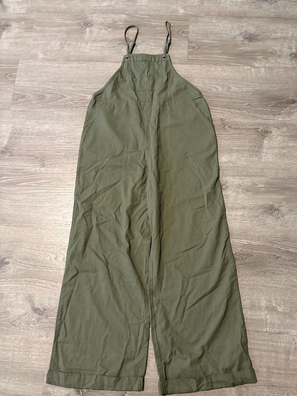 Chelsea & Violet Olive Utility Wide-Leg Jumpsuit